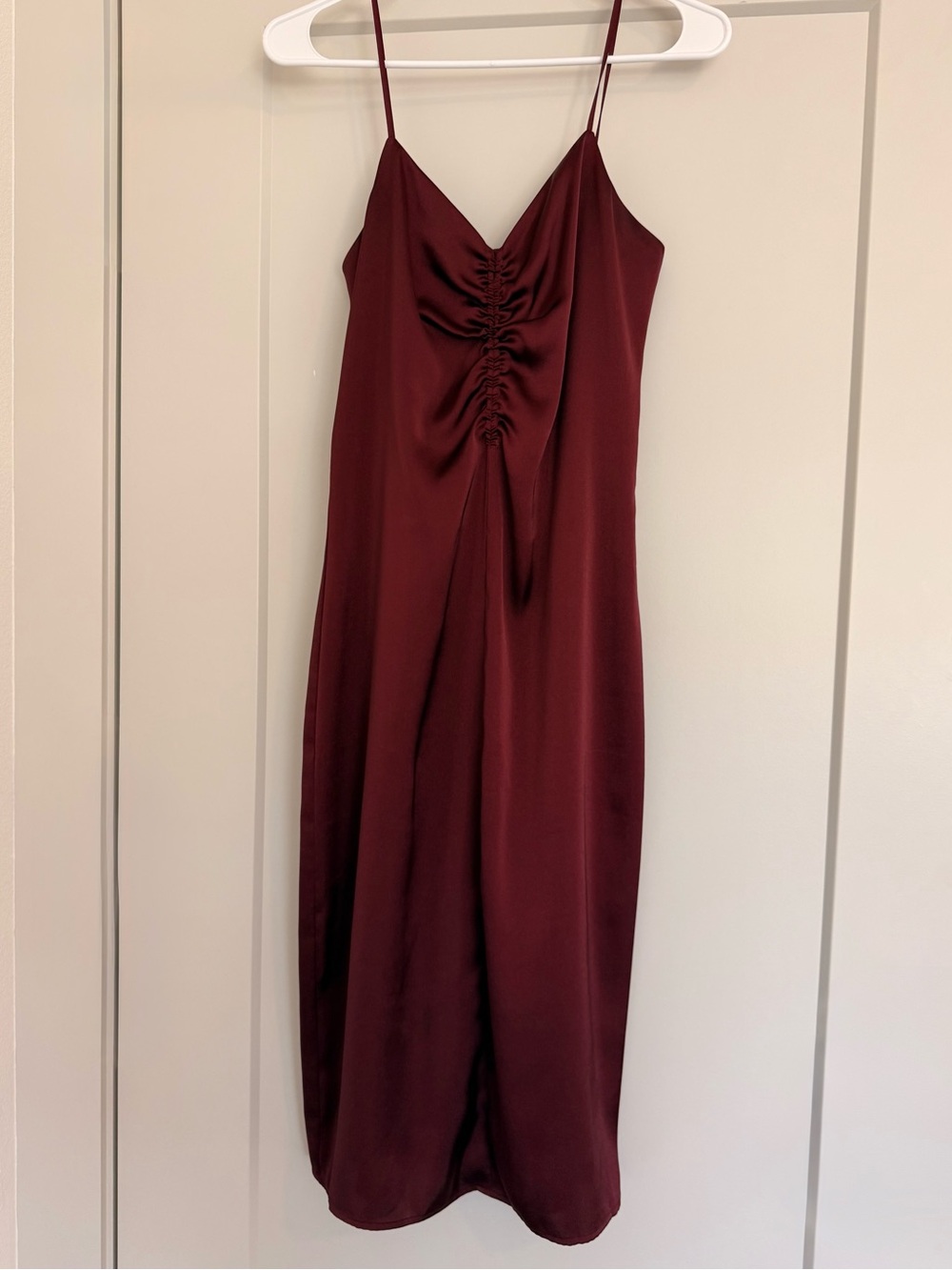 Maroon Satin Slip Dress